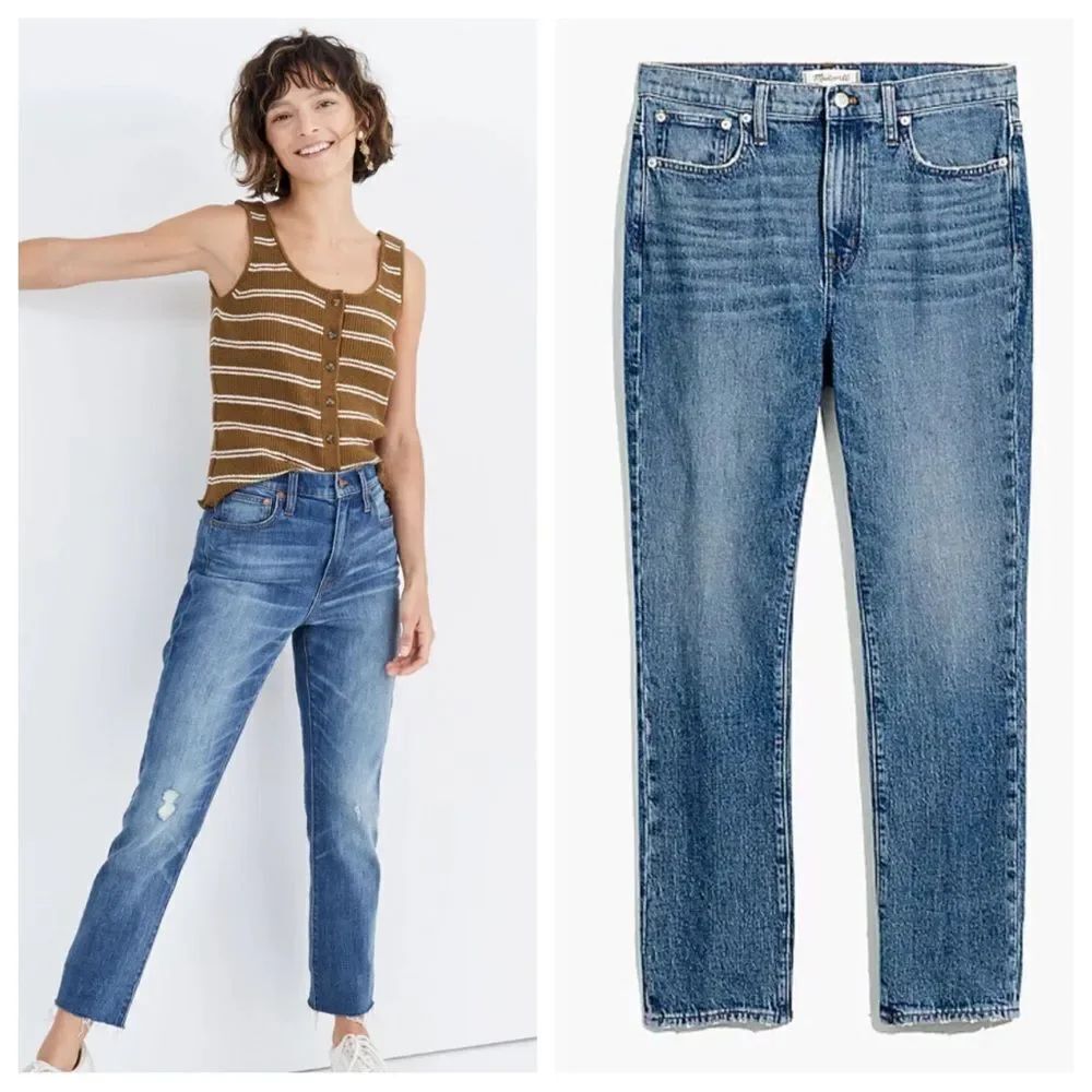 Madewell The High-Rise Slim Boyjean in Lavern Wash
